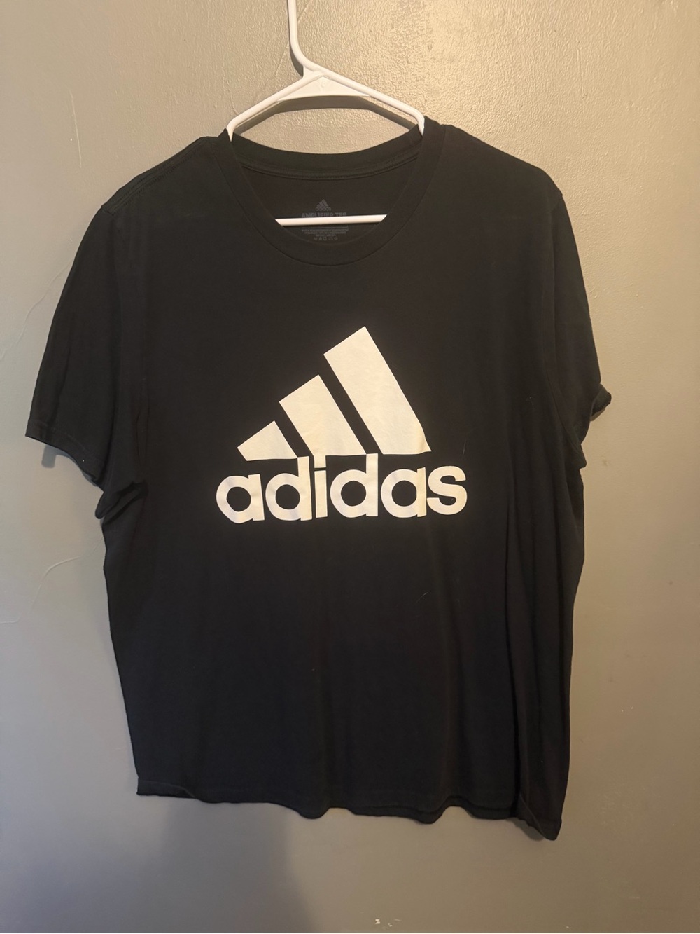 adidas Black Tee with White Logo